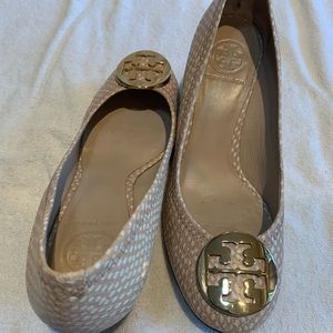 Tory Burch cream wedge heel